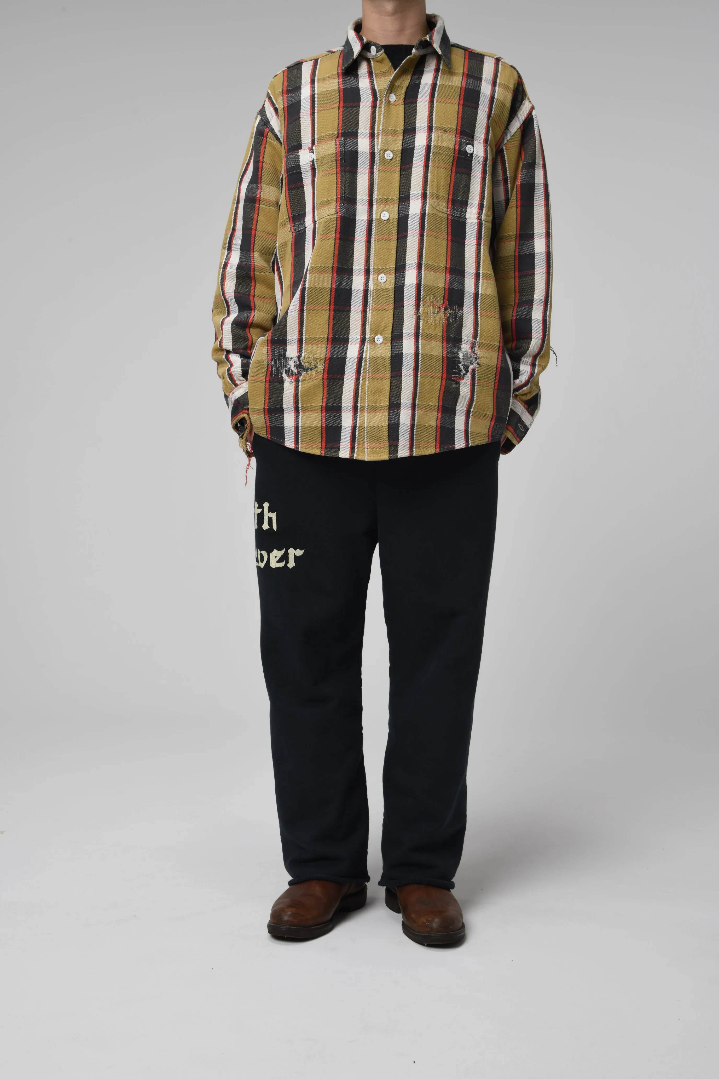 ZIP DAMAGED SWEAT PANTS
