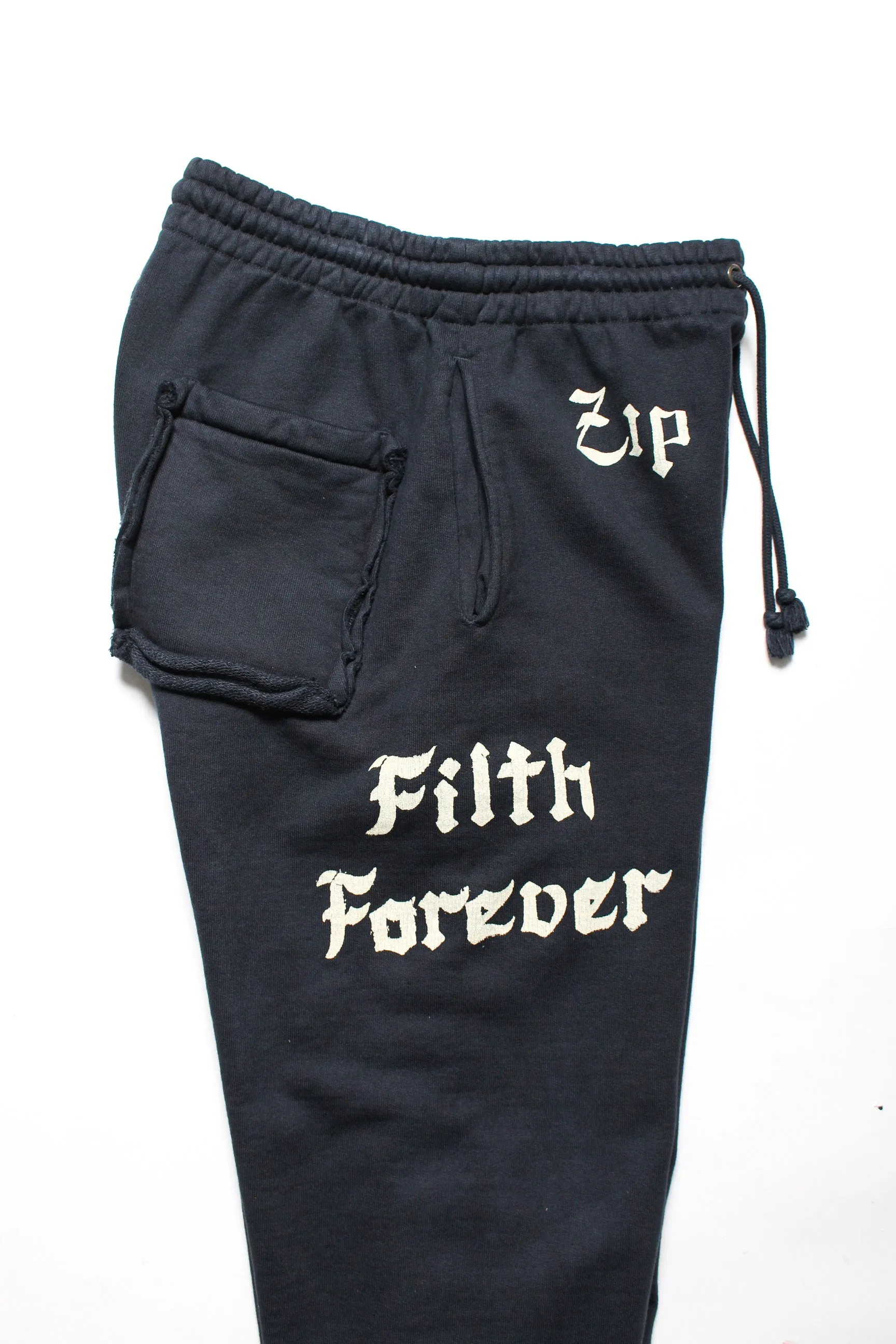 ZIP DAMAGED SWEAT PANTS
