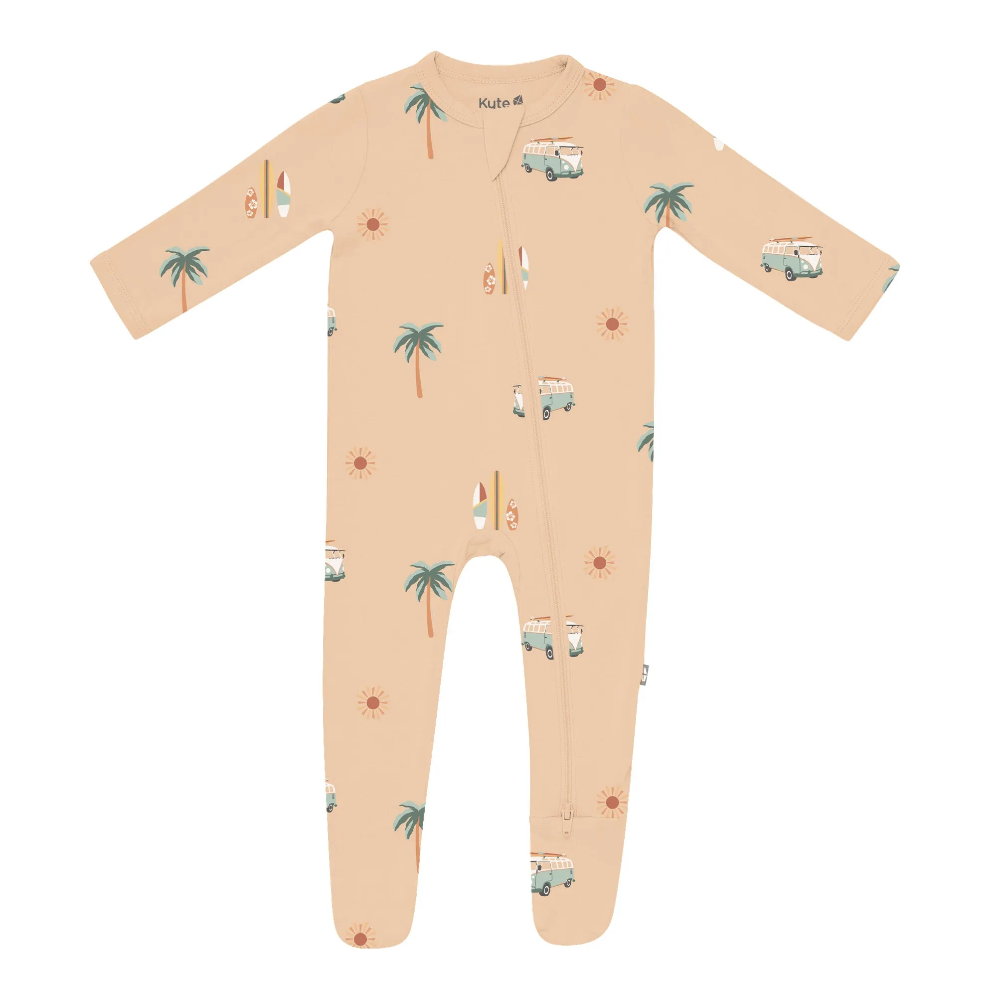 Zippered Footie in Surf